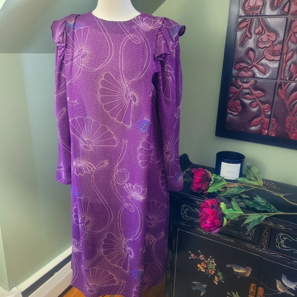 Vintage Peaches My Love sheer purple dress size L